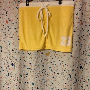 Yellow terry cloth skirt